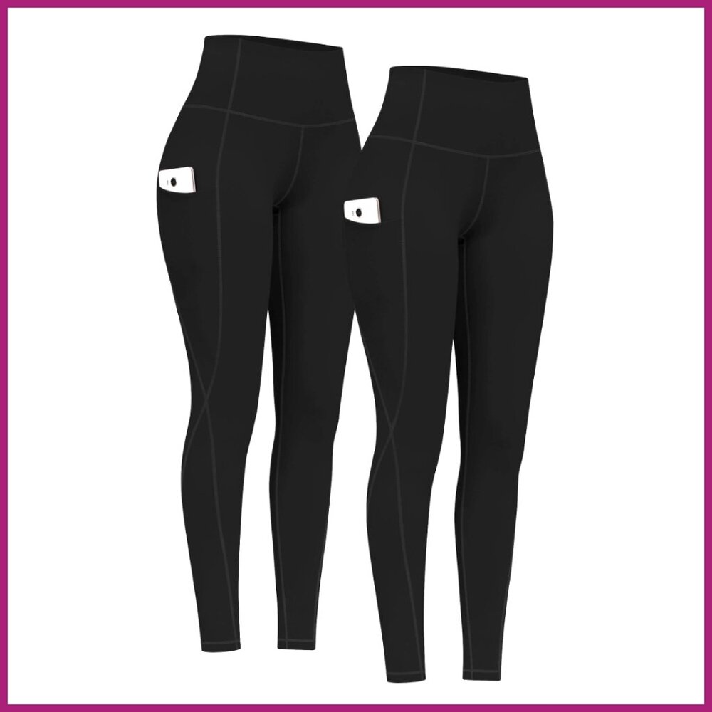 High Waist Yoga Pants with Pockets, Tummy Control Leggings, 4-Way Stretch